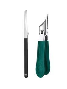 1 Set Thick Nail And Inlaid Nail Trimmer, Heavy Duty Stainless Steel High Precision Nail Clipper With Safety Soft Grip Handle And Ultra-Sharp 25° Beveled Blade, Designed For Elderly, Anti-Splatter Nail Clipper - A - View 11