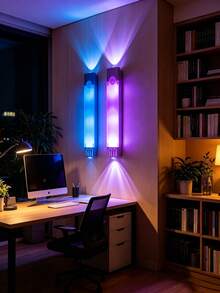 8 Color Changing RGB Night Light With Motion Sensor, Detachable Wall-Mounted Lighting And Lens, Colorful Light Tube, Up And Down Lighting, USB Rechargeable LED Light, Wireless Stair Light, Indoor Wall Light For Closet, Hallway, Stairs, Bedroom Atmosphere Light, Outdoor Wall Light, Sensor Light - Cat Eye Night Light - View 9