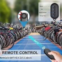 YNF Bicycle Anti-Theft, 113dB Bicycle Anti-Theft Alarm With Remote Control | High Decibel Security Alarm - Ultimate Bicycle Protection Device Power Sports Alarm And Anti-Theft - A - View 6