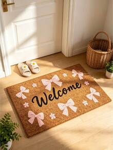 1pc Welcome Bowknot Entrance Doormat, Entryway Foot Mat, Home Hallway Doorway Rug, Home Decor, Door Mat, Small Carpet, Welcome Mat, Rug, Floor Mat, Outdoor Doormat, Kitchen Rug, Home Decor - Multicolor - View 5