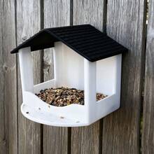 1pc House-Shaped Bird Feeder, Bird Seed Tray, Waterproof Tile Roof & Easy Refill Design, Outdoor Garden Decor, Suitable For Garden, Yard And Backyard Bird Watching, Ideal Gift For Bird Lovers - Multi-color - View 7