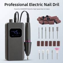 Rechargeable Nail Drill With LCD Display, Portable Electric Nail File Set With Drill Bits And Sanding Bands, Suitable For Gel/Acrylic Nails, Manicure And Pedicure - Multicolor - View 2