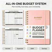 A5 Spiral Budget Planner Notebook, PU Leather Undated Budget Ledger With Expense Tracking, Financial Bill Organizer Monthly Budget Planner, Bookkeeping Ledger For Recording Income And Expenses, Budget Planner, Budget Ledger, Personal Finance Management, Household Budget Record Notebook, Organizer Ledger - Rectangle - View 2