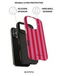 GIIPPA 1 buah Casing Ponsel Modis, Desain Pola Garis Merah dan Pink, Cocok untuk Model Ponsel 17 Pro Max, 16 Pro Max, 15 Pro Max, 14 Pro Max, Kompatibel dengan 11/12/13/14/15/16/18 Pro/Pro Max/Plus. Casing Ponsel Kelas Atas, Modis, dan Menyenangkan ini Cocok untuk Pria dan Wanita, menjadikannya Hadiah Ideal untuk Pacar Anda di Hari Paskah, Musim Semi, Musim Pernikahan, dan Ulang Tahun. - MultiWarna - View 2