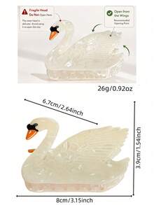 1pc (Spring) Women's Sweet Elegant White Swan Acrylic Hair Claw,Ponytail Holder Clip,Suitable For Daily,Party,Wedding Season - Multicolor - View 3