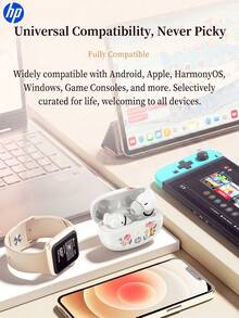 HP Bluetooth 5.3 Wireless Earbuds With Microphone, 30 Hours Playback Time, Auto Pairing, USB-C Fast Charging, Compatible With IPhone And Android, Suitable For Fitness, Gaming, Music, Christmas Holiday Gift - View 10