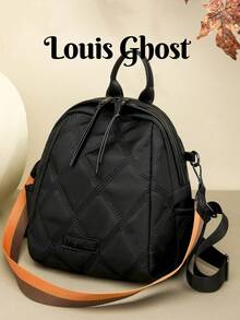 Women's Colorblock Fashion Backpack, Versatile Large Capacity Casual Outdoor Lightweight Travel Bag, College Student School Bag (Refer To Detail Image For Color) - Black - View 2