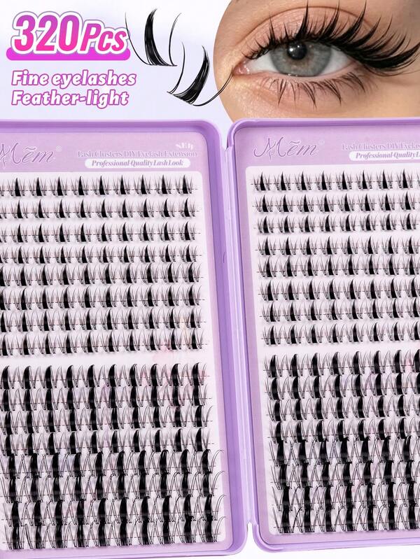 320 Racimos de Pestañas Postizas DIY, Maquillaje de Ojos Exquisito, Ultra Delgadas Suaves y Ligeras, Reutilizables, Adecuadas para Principiantes para Usar en Casa, Aplicables para Maquillaje Diario, Citas, Fiestas, Festivales de Música y Halloween, Racimos Láser, Pestañas de Dibujos Animados, Pestañas de Animales