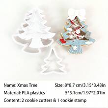 3pcs Christmas Rocking Cookie Cutter Set, Hollow Rocking Box Embossed Baking Mold, Snowman Snowball Tree Snowflake Gingerbread Man, Christmas Dessert Gift - View 15