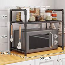 Heavy Duty Adjustable Telescopic Microwave Oven Rack, 2 Models Available, Sturdy Steel Top Shelf With Upper And Lower Layers, Space-Saving Microwave Oven Top Rack And Small Appliance Storage - Easy To Assemble, Kitchen Organizer Rack, Kitchen Storage And Organization, Microwave Oven Rack, Microwave Oven Rack With Storage Function, Kitchen Shelf, Microwave Oven Rack, Spice Rack, Oven Stand, Microwave Oven Rack, - Microwave Rack - View 11