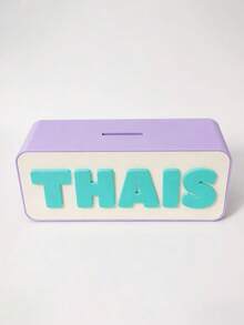 Personalized Name Piggy Bank, Customized Acrylic Savings Box With Transparent Window, Creative Coin Storage Money Box, Decorative Gift Suitable For Children And Adults - Multicolor - View 2