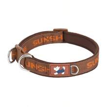 1 Buah Kalung Anjing Gaya Vintage | Cincin Ganda Berkekuatan Tarik Tinggi | Anyaman Poliester Jacquard Huruf | Lapisan Neoprene yang Nyaman untuk Melindungi Bulu | Dapat Diatur | Cocok untuk Anjing Kecil dan Sedang untuk Penggunaan di Dalam dan Luar Ruangan - Coklat - View 12