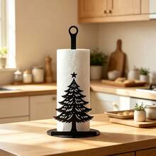 1pc Christmas Tree Hollow Iron Art Kitchen Paper Towel Holder,Desktop Christmas Decoration, Suitable For Home Kitchen Countertop Storage, Sturdy And Elegant, Universal Golden/Black Model - Multicolor - View 4