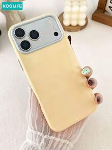 KOOLIFE 糖果色對比相機框手機殼 柔軟 TPU 防震保護手機殼 適用於 iPhone 18 Pro Max, 17, 17 Pro Max, 16 Pro, 15 Pro Max, 13 Pro, 15, 14, 14 Pro, 13 - 芒果黃 - 查看 2