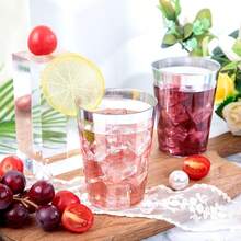 100pcs Silver Cups, 6.76oz Clear Cups With Silver Rim, Silver Beer Cups, Hard Cups For Party, Premium Silver Rim Cups, Perfect For Wedding And Party - Silver - View 2