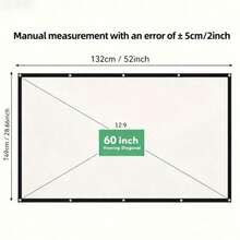 16:9 Foldable White Projector Screen, Wrinkle-Resistant Soft Fabric, Portable Home Theater Movie Screen - White - View 16