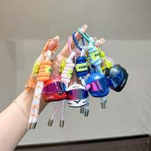 Creative Colorful Motorcycle Helmet Keychain Couple Style Bag Charm Relaxing Motorcycle Helmet Phone Lanyard Car Key Chain Gift - Multicolor - View 3