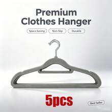 5/10 piezas Perchas antideslizantes con acabado aterciopelado - Calidad premium, superficie pulida, ahorro de espacio, ultra delgadas, resistentes, gancho giratorio de 360 grados, uso en seco/húmedo, organizador de armario para el hogar - Multicolor - Ver 11