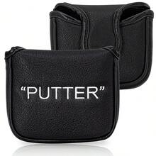 1PC Stylish Golf Mallet Putter Headcover With Exquisite "PUTTER" Letter Embroidery. Constructed From PU Material, It Shields The Putter Head From Scratches And Dust, A Practical Accessory For Daily Golf Use. - Multicolor - View 4