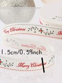 25mm Christmas Decorative Ribbon, Polyester Satin Decorative Tape, Suitable For Gift Box Packaging, Bows, Gift Wrapping, Bouquet Wrapping, DIY Handmade Decoration, Merry Christmas Gift Wrapping - Multicolor - View 7