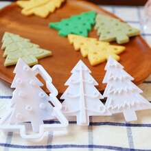 Juego de 4 moldes para galletas con forma de árbol de pino, moldes de repostería con relieve de árboles estilizados surtidos para postres estilo bosque y regalos de aperitivos hechos a mano - Ver 11