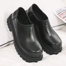 Sepatu Derby Vintage Pria dengan Tampilan Usang, Sepatu Loafer Kasual Bisnis Terbaru untuk Musim Semi, Sepatu Jas Penambah Tinggi Badan yang Tak Terlihat, Sepatu Formal yang Nyaman, Bernapas, Lembut, dan Serbaguna untuk Semua Acara - Hitam - View 2