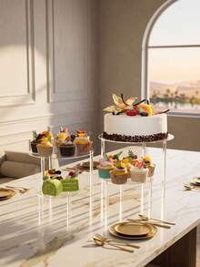 Clear Acrylic Dessert Stand Round Pastry Display Rack For Baklava Wedding Party - Clear - View 2