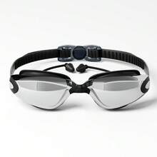 1 đôi kính bơi chống nước chống sương mờ độ nét cao kèm nút tai, kính bơi khung lớn unisex mạ điện, dây đeo silicone điều chỉnh nhanh, tầm nhìn rộng, phù hợp cho hồ bơi, bãi biển và các hoạt động mùa hè - Nhiều màu - Xem 5
