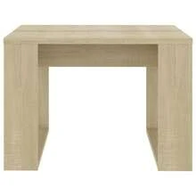 vidaXL Side Table Coffee Table Living Room Table Tea Table Sofa Table Wood Composite Light Oak Khaki 50x50x35cm - Light Oak Khaki - View 5