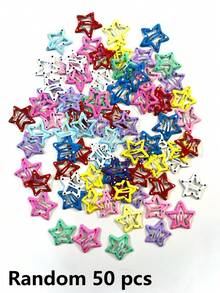 30pcs Colorful Hollow Star Hair Clips - Cute Bangs Clips For Fashionable Women. No Storage Box, Used For Hairstyle Creation. These Hair Clips Add Charm To Your Look, Great For Daily Wear. - Multicolor - View 17