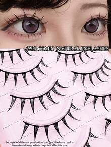 5 Pasang Bulu Mata Palsu Angel, Bulu Mata Palsu Gaya Peri Anime, Gaya Riasan Mata yang Halus dan Tajam, Nyaman dan Realistis, Ringan dan Lengkung, dengan Ujung dan Bulu Mata Bawah, Cocok untuk Riasan Sehari-hari - Hitam - View 10