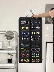 1pc (16-Slot) Felt Eyeglass Hanging Bag, Fashionable Eyeglass Accessory And Jewelry Storage Bag, Wall-Mounted Eyeglass Organizer, Perfect Gift For Birthday, Wedding, Party, Colleagues, Friends And Family, Suitable For Back To School Season - Multicolor - View 11