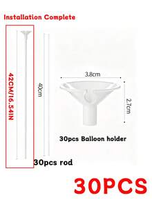 1/10/30/50pcs Transparent Balloon Stick Holder, Reusable White Decorative Stand With Cup - Christmas, Wedding, Birthday And Holiday Party Display Accessories, Suitable For Christmas, Birthday - Multicolor - View 13