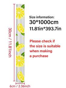 1 Roll Lemon Pattern Shelf Liner, Polka Dot Cabinet Liner, Flat Non-Slip Effect, Non-Adhesive Drawer Mat, EVA Waterproof Refrigerator Liner, Easy To Cut Cabinet Liner, Suitable For Shelves, Tables, Cabinets, Kitchen And Shelf Mats. - View 10