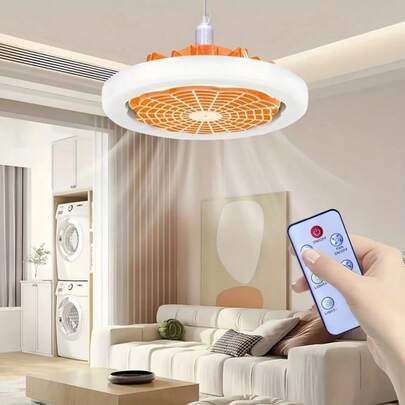 Ventilador de Teto com Lâmpada LED 30W Silencioso com Controle Remoto Iluminação Regulável Bivolt 26cm