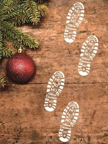Reusable Santa Claus Footprint Stencil, Large Christmas Boot Shaped PET Material Template, Suitable For DIY Crafts, Holiday Decoration, Christmas Floor, Window, Stair Decoration, Lawn Painting Or Handmade, Christmas Winter Wonderland Home Party Decoration - A - View 3