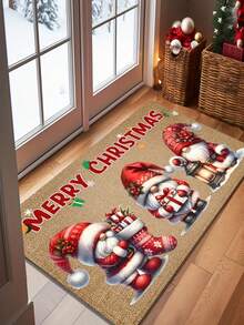 1 Piece, Christmas Dwarf Welcome Doormat, Christmas Gift, Retro Dwarf Pattern Design, Christmas Decorative Foot Pad, Christmas Decoration, Anti Slip And Washable, Very Suitable For Home Christmas Decoration And Home Decor. - A - View 3