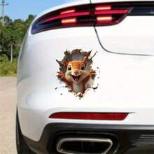 1pc Cute Squirrel Vinyl Sticker - Vibrant Cartoon Animal Design, Suitable For Car, Laptop, Durable And Easy To Apply, Ideal Easter Gift, Fun Bumper Sticker, Suitable For Wood And Metal, Cute Sticker - Cute Squirrel - View 3