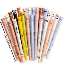 38pcs Animal Shaped Erasable Neutral Pen Set, [8 Random Pens + 30 Refills]0.5mm Fine Tip, Blue Ink, Built-In Eraser, Perfect For Note-Taking And Writing, Ideal Office And School Supplies, Birthday, Christmas, Valentine's Day, New Year, Friend's Gift And Easter Gift. - Multicolor - View 3
