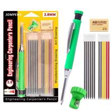 2pcs Automatic Carpenter Pencils With Sharpener - 2.8mm Lead, Metal Body, Includes Extra Black Replacement Leads, Suitable For Design And Crafting - Sets - View 3