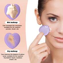 21Pcs Purple Cosmetic Sponges Triangle Powder Puffs Finger Puffs Bow Hairband Ultra Soft For Foundation Concealer Powder Blending Makeup Tool Kit For Beginners - Purple - View 6
