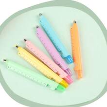 Colorful 5-In-1 Multifunctional Ballpoint Pen Set, Includes Ruler/Trackball Pen/Ballpoint Pen/Highlighter/Phone Stand, Suitable For Students' Daily And Office Use, Exquisite Multifunctional Stationery Gift Set - A - View 2