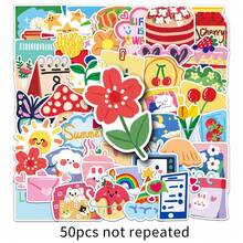 50pcs Ins Style Cream Graffiti Personalized Fresh Original Guka DIY Water Bottle Luggage Stickers Waterproof - Multicolor - View 6