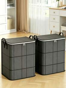 Spacious Bedding Storage Box, Foldable Large Capacity Clothes Storage Box, Extra Large Portable Moving Storage Bag, Organizer Storage Box, Zipper Storage Bag, With Reinforced Handles, Space-Saving, Suitable For Moving Day And Wardrobe - Multicolor - View 7