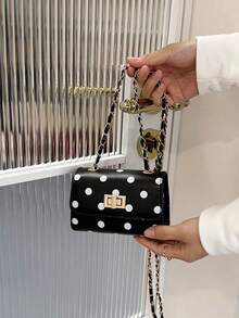 1PC Polka Dot Mini Crossbody Bag, Casual Minimalist Elegant Design, Adjustable Shoulder Strap, Suitable For Daily Outings And Travel, Can Easily Hold Daily Essentials, Fits Various Styles And Occasions - Multicolor - View 6