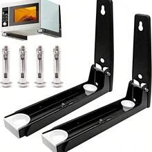 Wall Mounted Microwave Oven Bracket Heavy Duty Adjustable Stainless Steel Shelf Rack 40Kg Load Space Saving Kitchen Storage - 1 - View 1