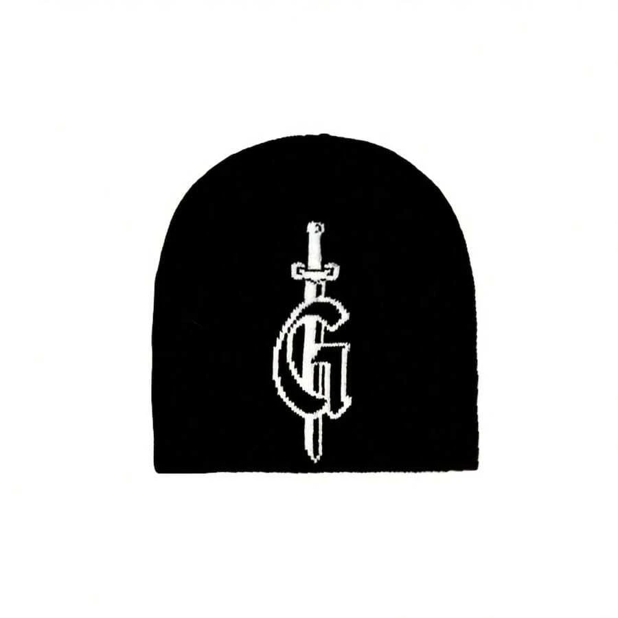1pc G Jacquard Fashionable Versatile Knitted Hat, Warm And Cold-Proof For Autumn/Winter, European And American Style - G - View 1