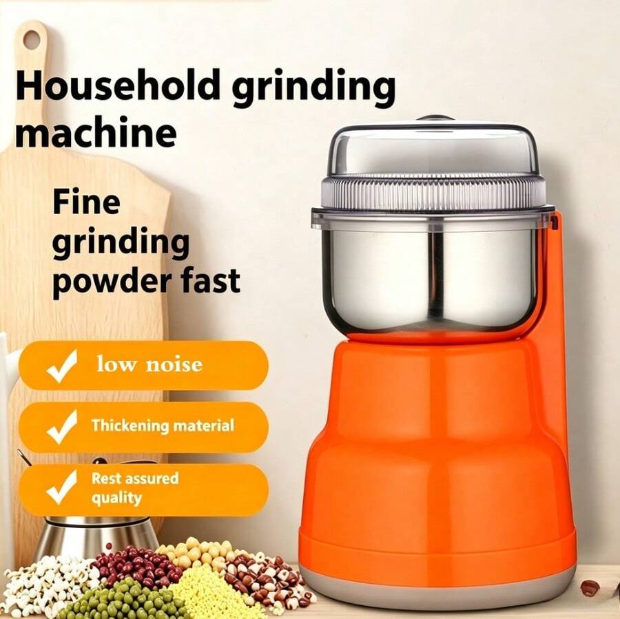 迷你電動研磨機，廚房使用，300ml容量，超細食物研磨機，適用於研磨咖啡、調味料、胡椒、穀物。僅適用於研磨乾燥且柔軟的食材（請勿接觸水）。研磨工具。