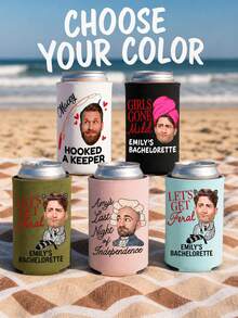 Mangas Personalizadas para Resfriador de Latas com Foto, Personalizadas com Foto do Rosto e Texto Personalizado, Suportes de Bebida Divertidos para Despedidas de Solteira, Viagens de Mulheres e Celebrações em Grupo, Lembrancinhas Hilárias para Apimentar sua Reunião com Tema de Noiva com sua Equipe. - Multicolorido - Visão 7