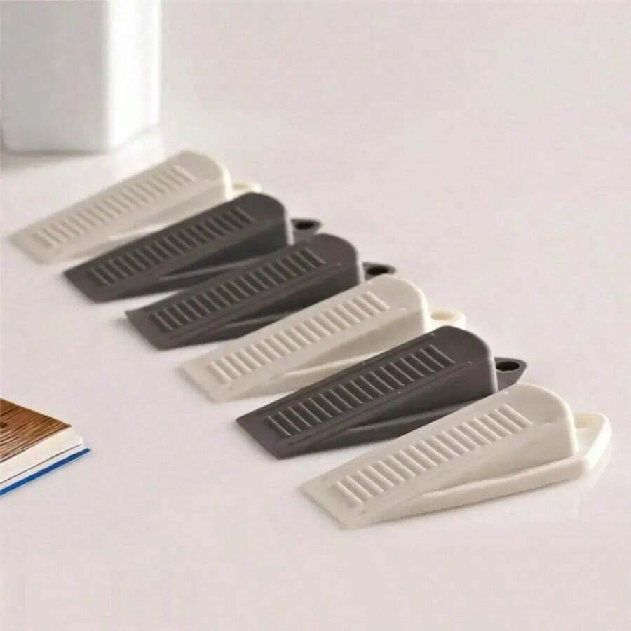 3pcs Rubber Wedge Door Stoppers, Convenient Mouse-Style Design Door Stops, Door Stop Brackets, Protective Covers, Baby Safety Door Stoppers, Home And Office Door Stoppers - Multicolor - View 1